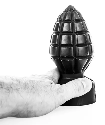 XL Butt Plug AB33 GRENADE All Black 11 x 6.5cm – 2/3
