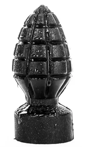 XL Butt Plug AB33 GRENADE All Black 11 x 6.5cm – 3/3