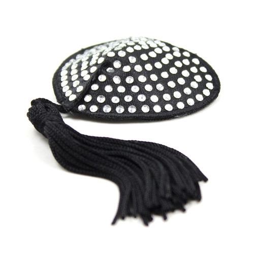 Heart Nipple Covers Black-Silver x2