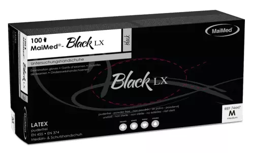 Latexhandschuhe nicht gepudert BLACK LX Schwarz x100 – 2/3
