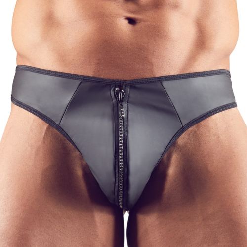 Zip Fetish String Black
