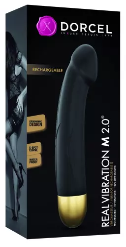 Vibrierender Dildo Real Vibration M 18 x 3,7 cm Schwarz – 2/4
