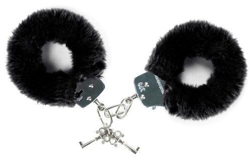 ATTACH ME Black Fur Handcuffs