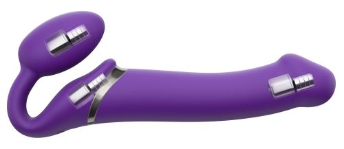 STRAP-ON 3 Motors XL 16 x 4.5 cm Purple Vibrating Dildo