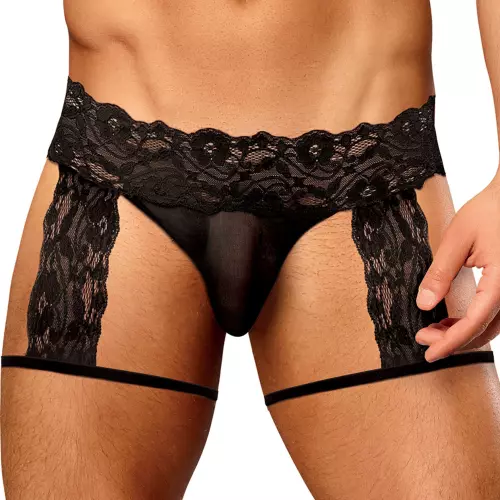 String Garter Scandal Lace Schwarz – 1/4