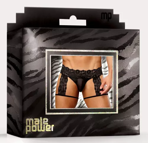 String Garter Scandal Lace Schwarz – 4/4