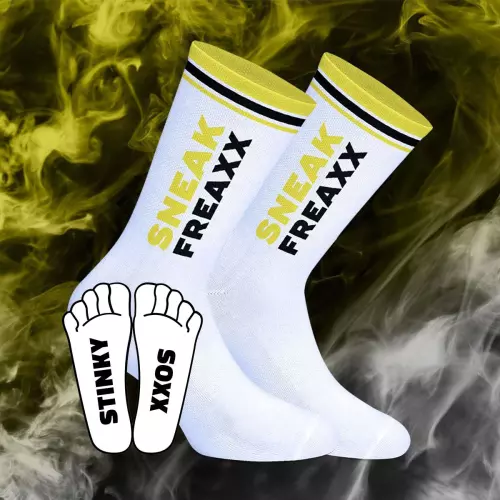 Socken STINKY SOXX Weiß-Gelb – 1/12