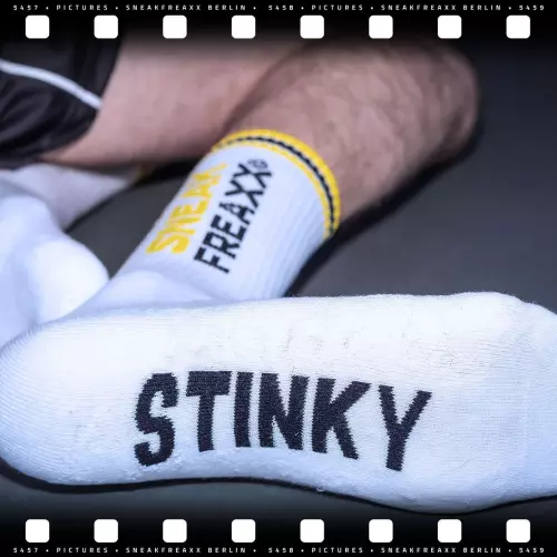 Socken STINKY SOXX Weiß-Gelb – 3/12