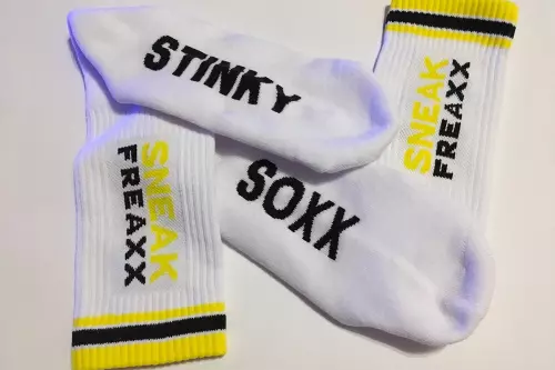 Socken STINKY SOXX Weiß-Gelb – 6/12