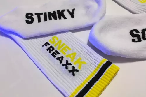 Socken STINKY SOXX Weiß-Gelb – 7/12