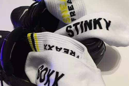 Socken STINKY SOXX Weiß-Gelb – 9/12