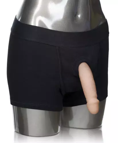 Boxershorts Harness Dildo und Penis-Prothese – 3/5
