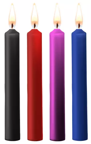 Set mit 4 Mini-SM-Wachskerzen Multicolor – 1/8