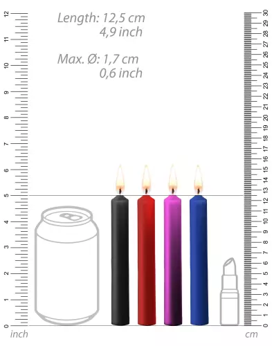 Set mit 4 Mini-SM-Wachskerzen Multicolor – 8/8