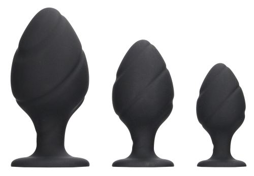 Set of 3 Swirled Silicone Plugs