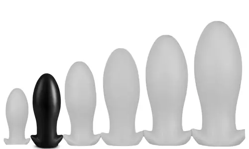Silikon-Analplug Saurus Egg M 12 x 5,3 cm Schwarz – 1/2