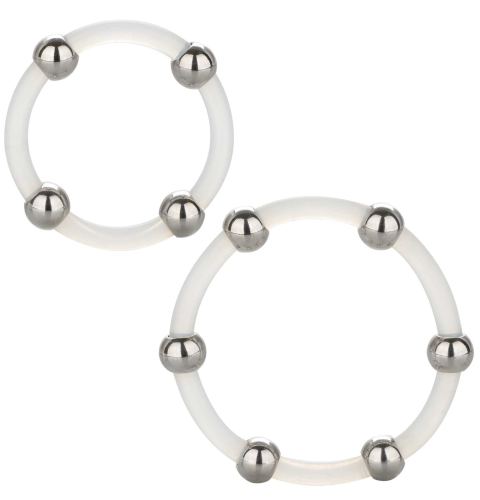 Set of 2 Transparent Cockrings with Beads