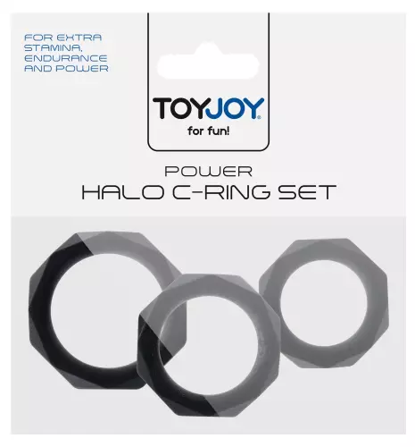 Set von 3 Silikon Cockringen Power Halo Schwarz – 2/2