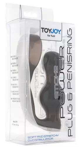 Plug Cockring Power Duo 9 x 4 cm - Ring 40mm Grau – 2/2