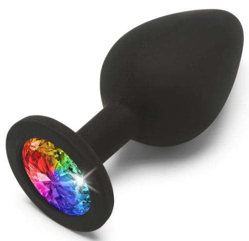 Jewelled Plug Rainbow M 7 x 3.5 cm