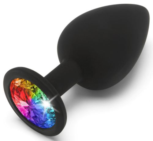 Jewelled Plug Rainbow L 9 x 4 cm