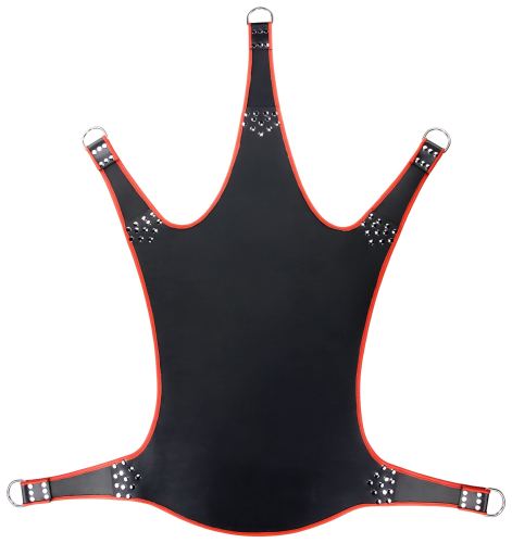 5-Point Leather Sling Black-Red