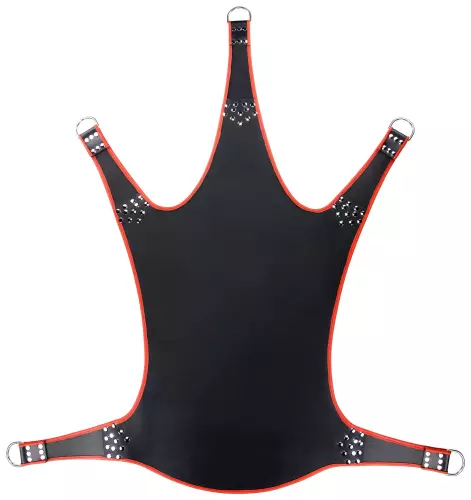 Leder-Sling 5-Punkt Schwarz-Rot – 1/4