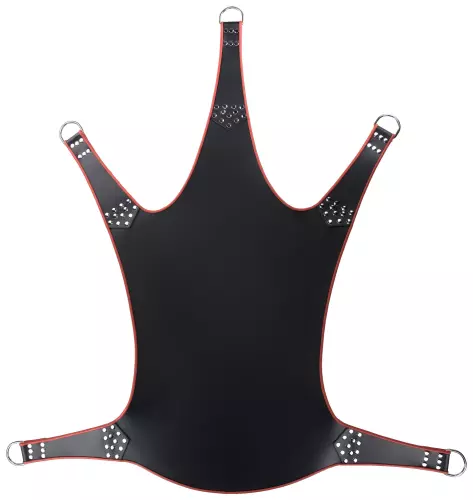 Leder-Sling 5-Punkt Schwarz-Rot – 2/4