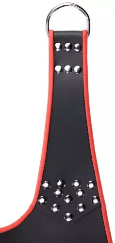 Leder-Sling 5-Punkt Schwarz-Rot – 3/4
