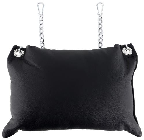 Leather Cushion 23 x 32cm Chains Black