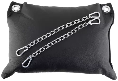Leder-Kissen 23 x 32cm mit Ketten Schwarz – 2/5