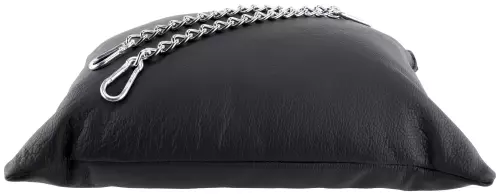 Leder-Kissen 23 x 32cm mit Ketten Schwarz – 3/5