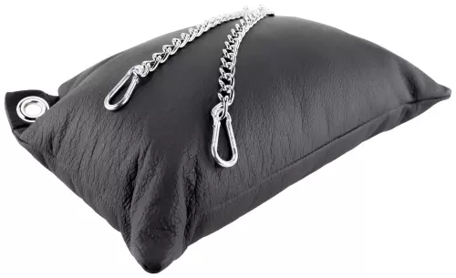 Leder-Kissen 23 x 32cm mit Ketten Schwarz – 4/5