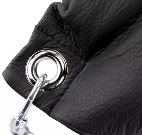 Leder-Kissen 23 x 32cm mit Ketten Schwarz – 5/5