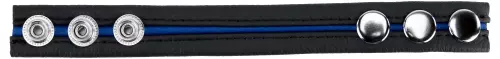Leder-Cockring 3 Druckknöpfe Schwarz-Blau – 4/5