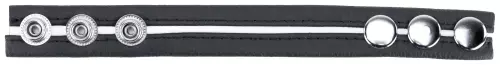 Leder-Cockring 3 Druckknöpfe Schwarz-Weiß – 4/5