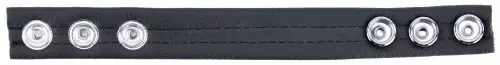 Leder-Cockring 3 Druckknöpfe Schwarz-Weiß – 5/5