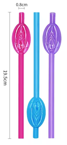 Trinkhalme Pussy Vulva Mehrfarbig x9 – 6/6