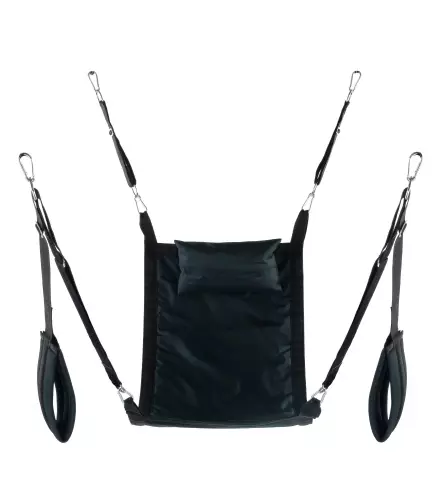 Hängematte aus Stoff Rechteck - Komplettset Schwarz – 1/2