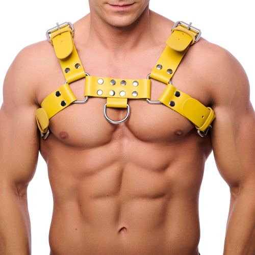 Leather harness Buckle Yellow