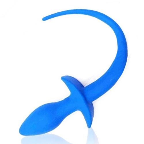 Dog Tail Silicone Plug 7.5 x 3.1cm Blue