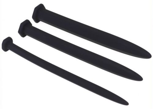 Kit of 3 Hexagon Silicone Urethral Rods 15cm - Diameters 8-12-16mm