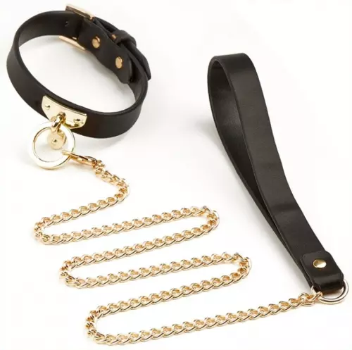 Halsband und Leine Kunstleder SCLAVE Schwarz – 1/2