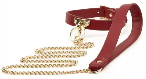Halsband und Leine Kunstleder SCLAVE Rot – 2/3