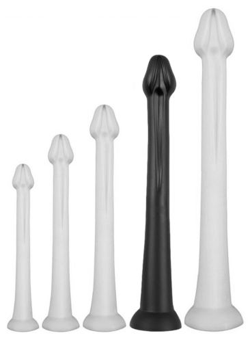 Long Whale Dildo XL 48 x 7cm - 5.5cm Pointed Tip Black