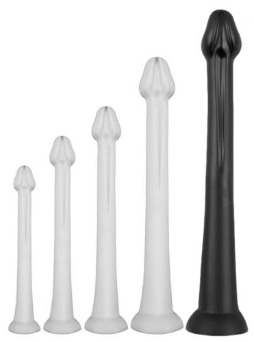 Long Whale Dildo XXL 55 x 7.5cm - 6.3cm Pointed Tip Black