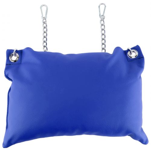 Leather Cushion 23 x 32cm Chains Blue