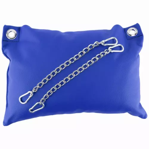 Leder-Kissen 23 x 32cm Ketten Blau – 2/4