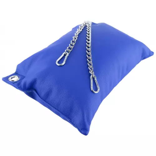 Leder-Kissen 23 x 32cm Ketten Blau – 4/4