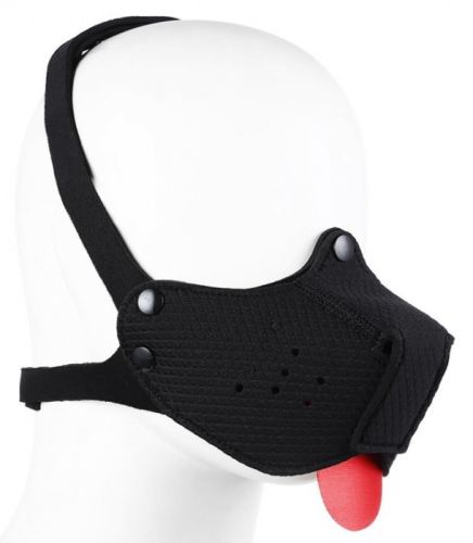 Puppy Neoprene Muzzle Tongue Black
